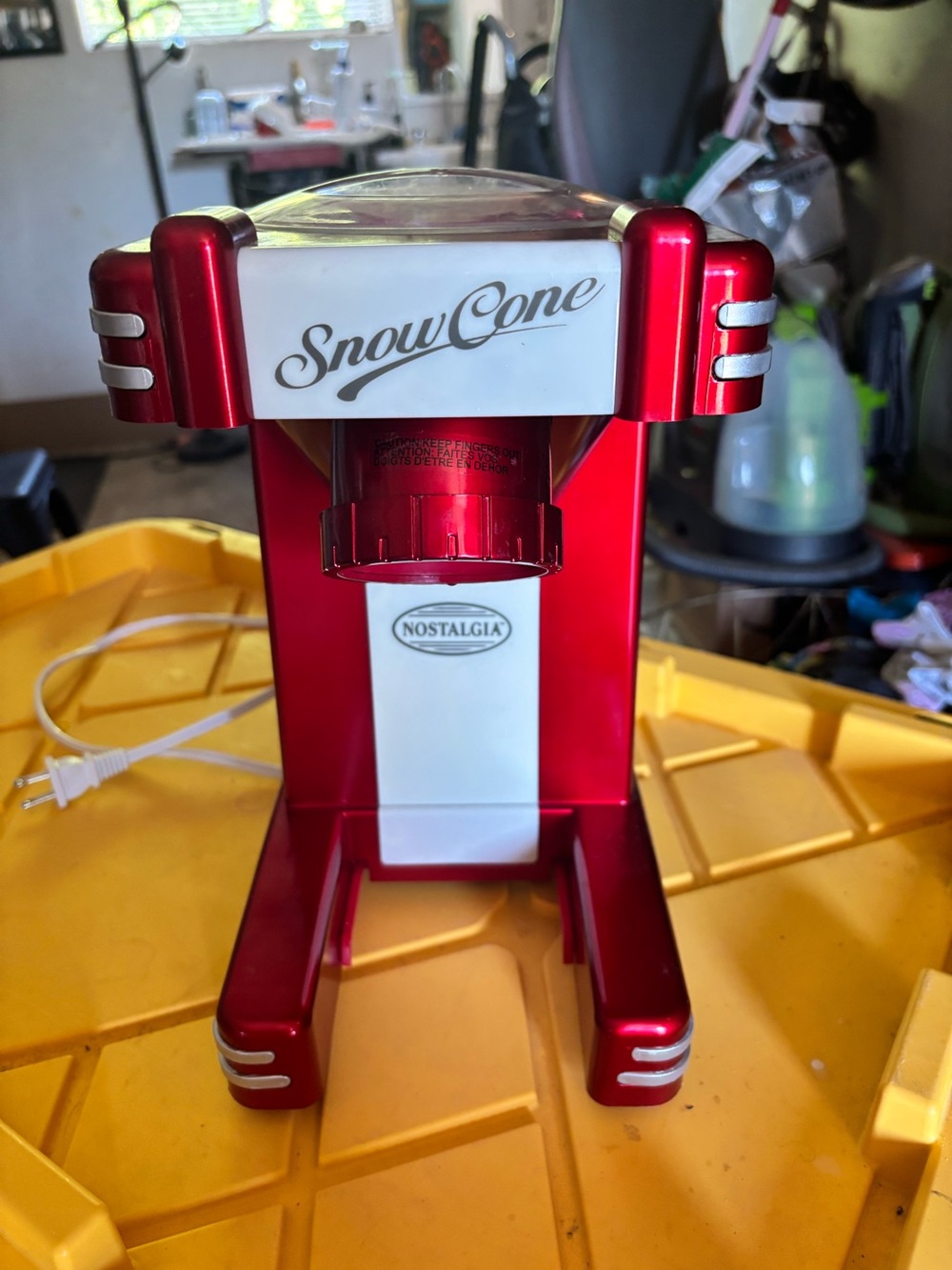Nostalgia Metallic Red and White SnowCone Maker